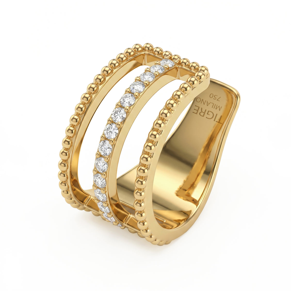 Triple-Line Diamond Ear Cuff