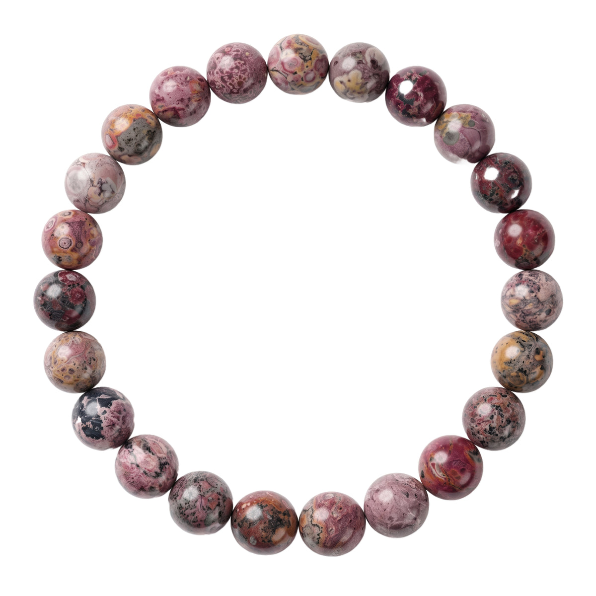 Leopard Jasper Pastel Bead Bracelet