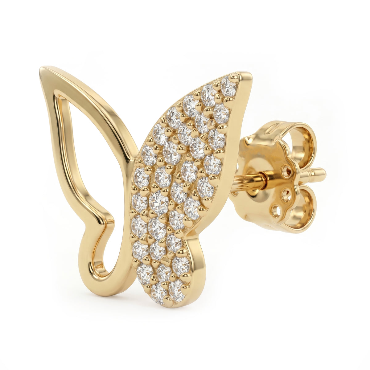 Farfalla Mini Half-Pavé Single Earring
