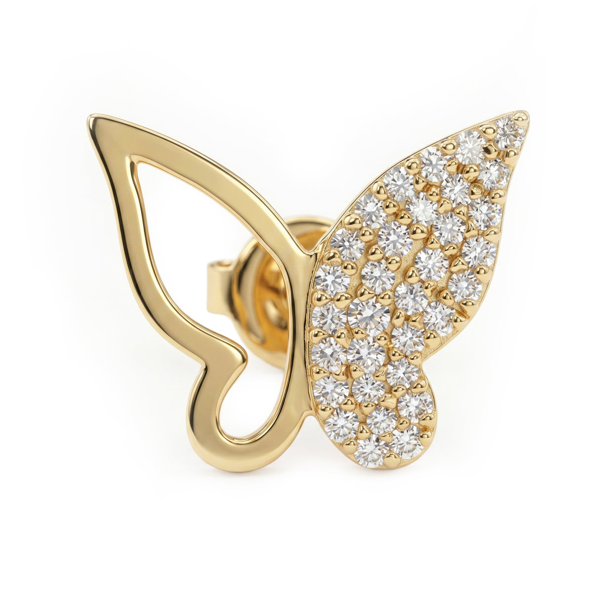 Farfalla Mini Half-Pavé Single Earring