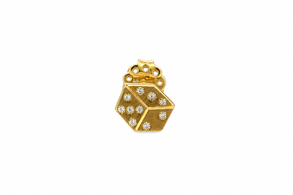 Dé Diamond Enamel Ear Cuff with Earring