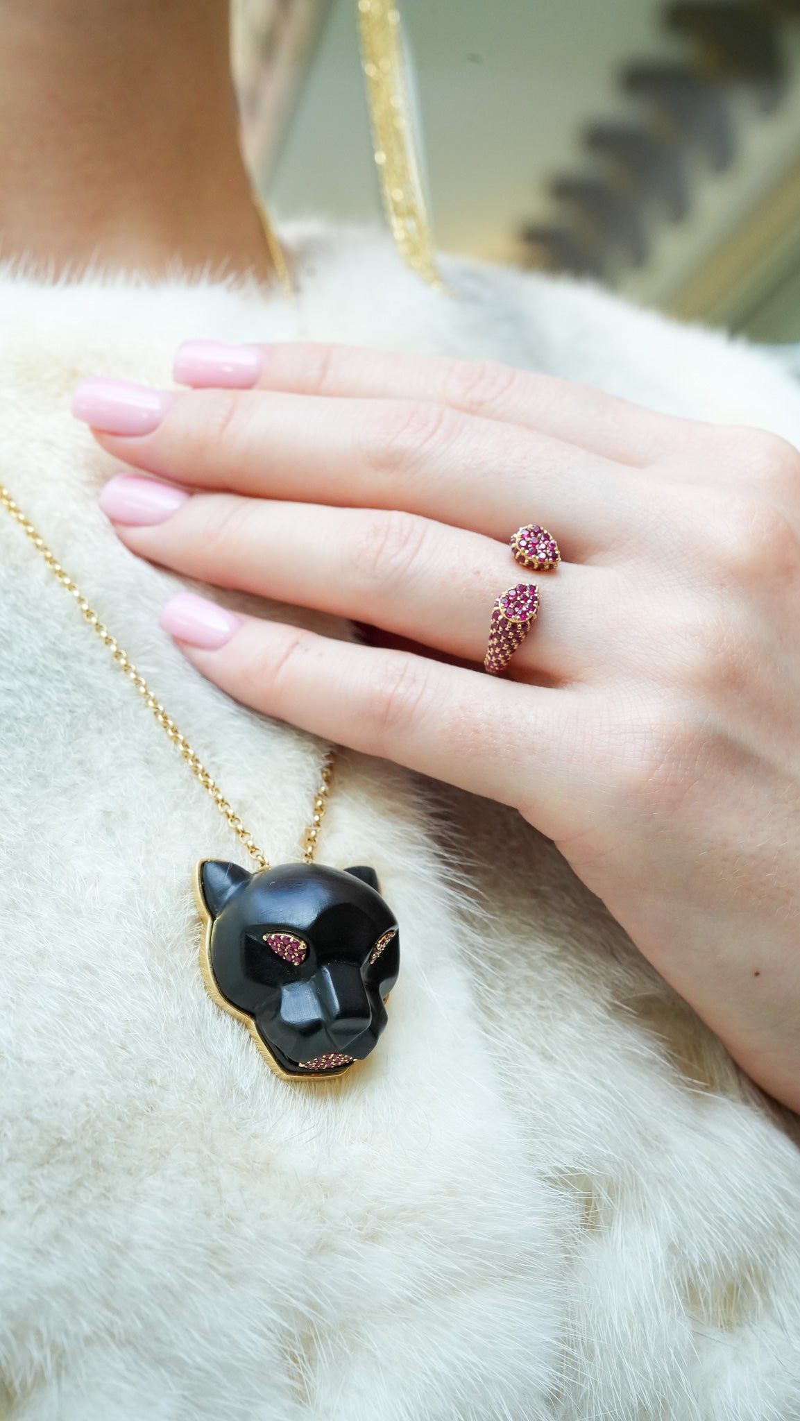 Double Pear Ruby Ring