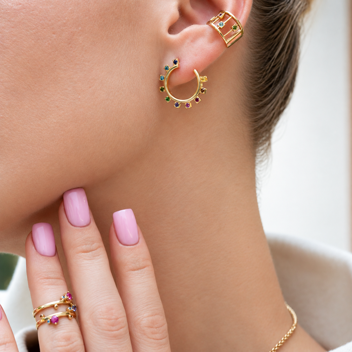 Disque Chromatic Gold Earrings