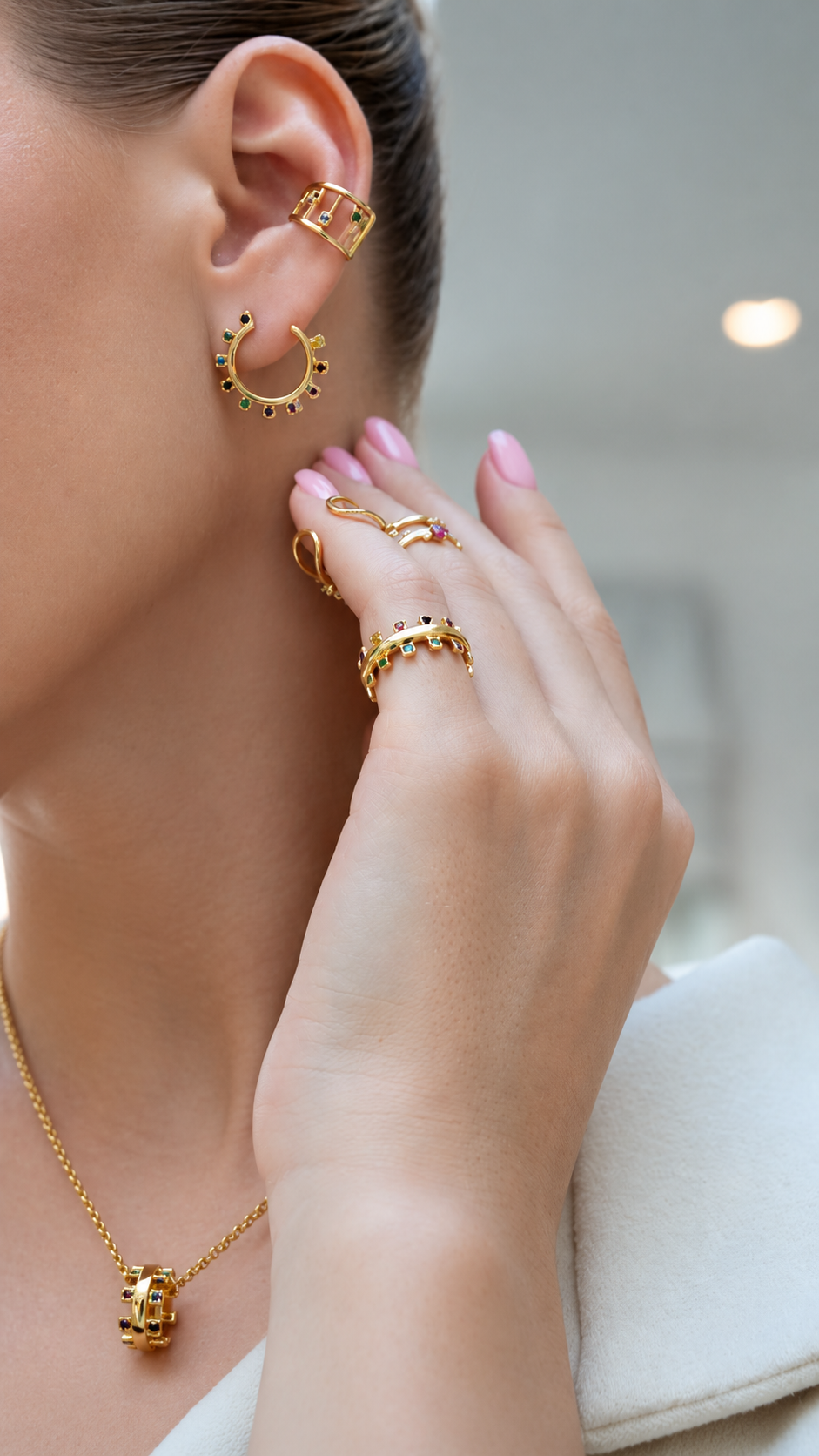 Disque Chromatic Gold Earrings