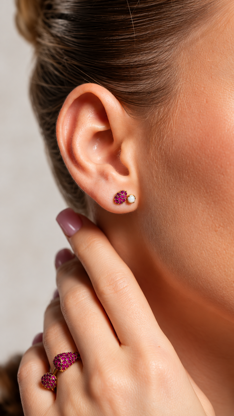 Double Pear Ruby Ring