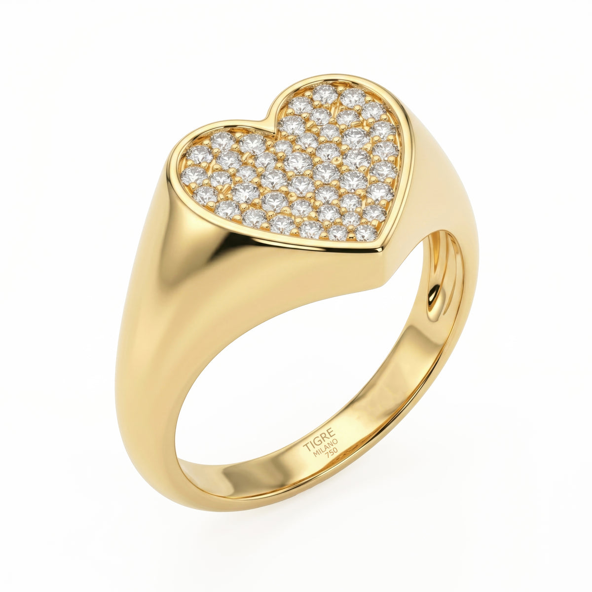 Contour Heart Pinky Ring