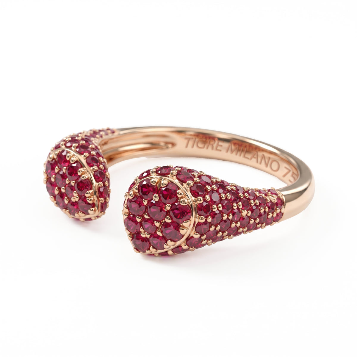 Double Pear Ruby Ring