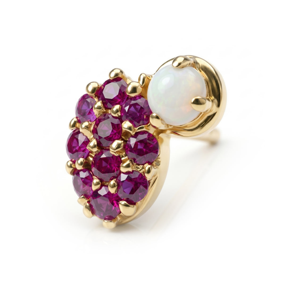 Blush Sapphire & Diamond Stud Earrings
