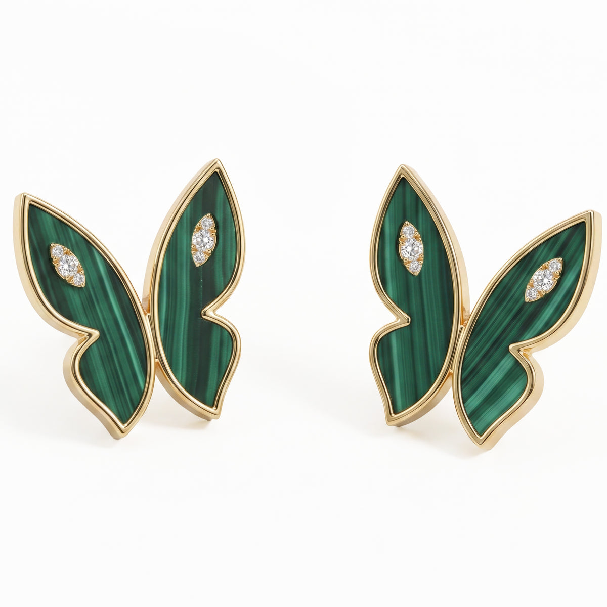 Farfalla Malachite Moyen Earrings