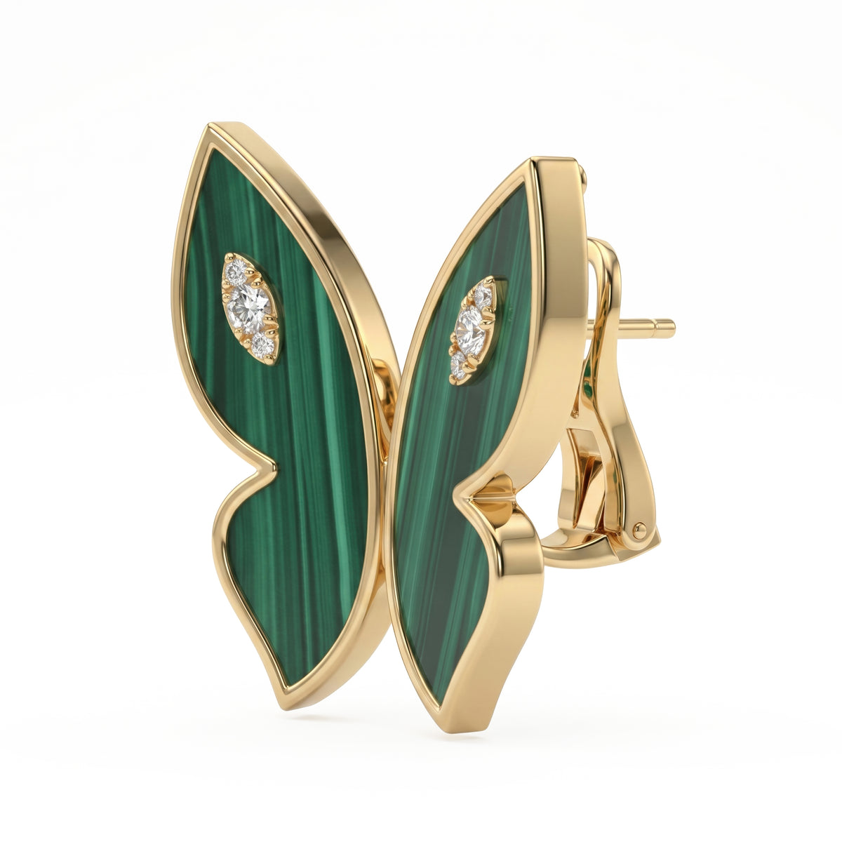 Farfalla Malachite Moyen Earrings