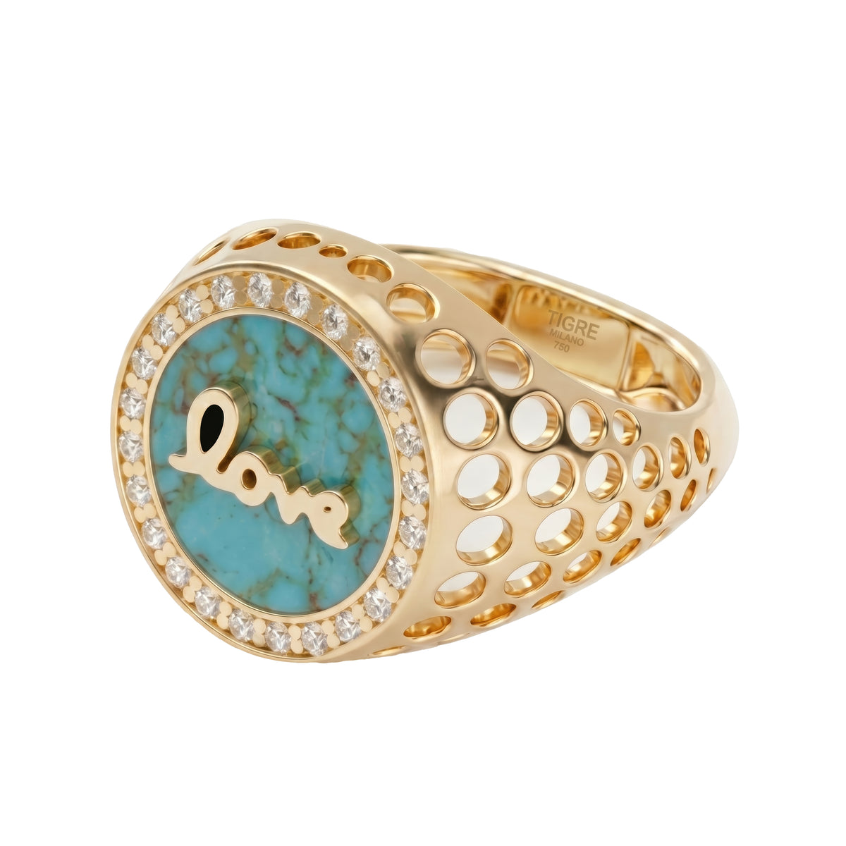 Love Azure Round Turquoise Pinky Ring