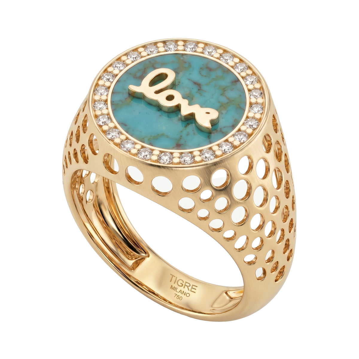 Love Azure Round Turquoise Pinky Ring
