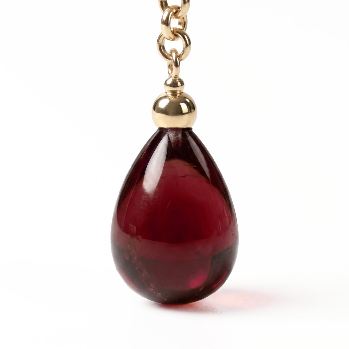 Ruby Pear Fine-Link Charm
