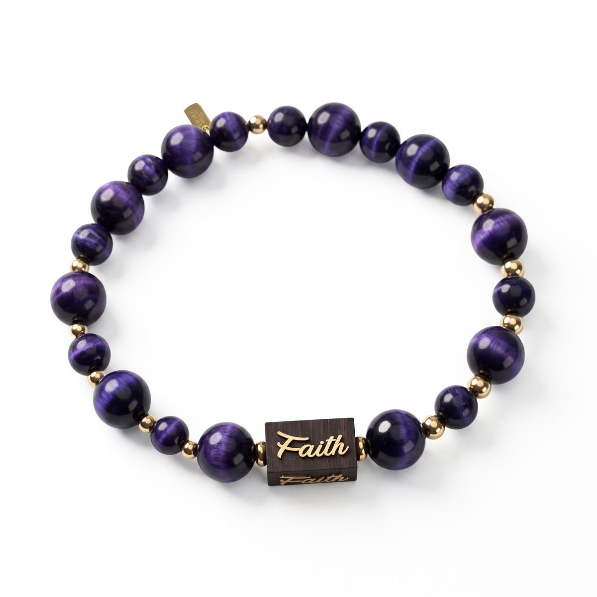 Mantra Violet Tigre Eye Bracelet, 4 Words