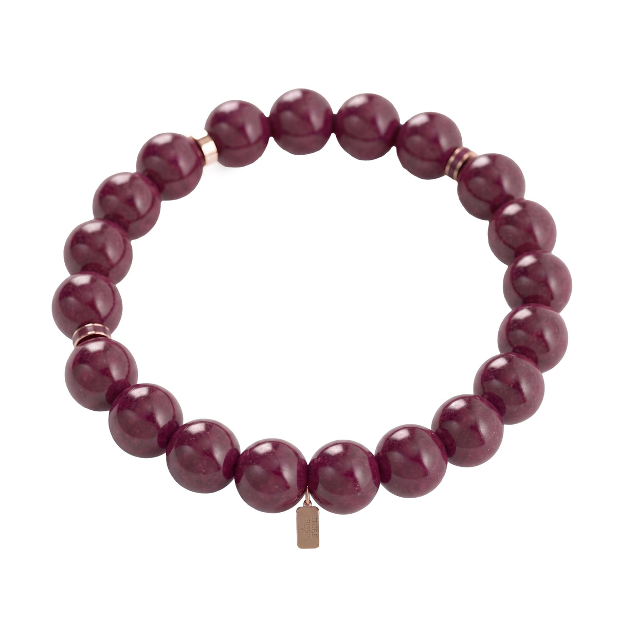 Rouge Bead Bracelet, 3 Stoppers