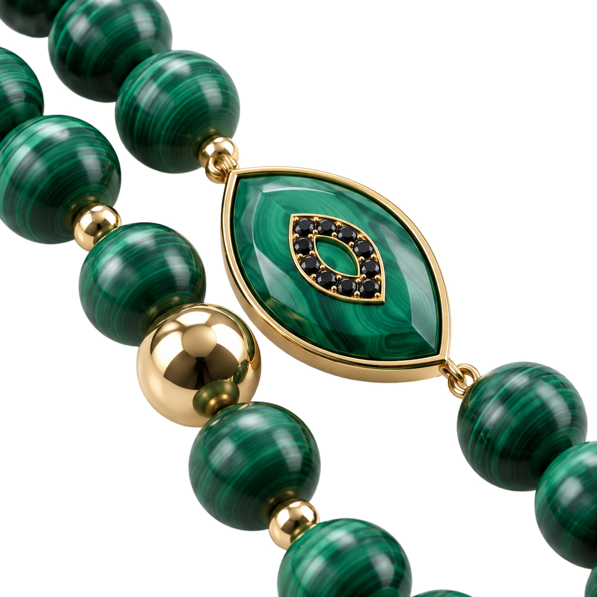 Malachite & Gold Phone Charm