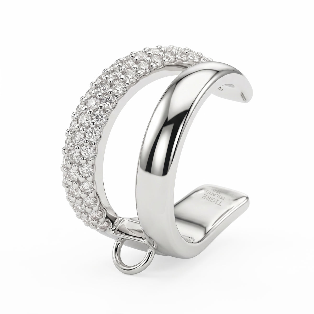 Épure White Gold Ear Cuff, 2 Sides, Diamond