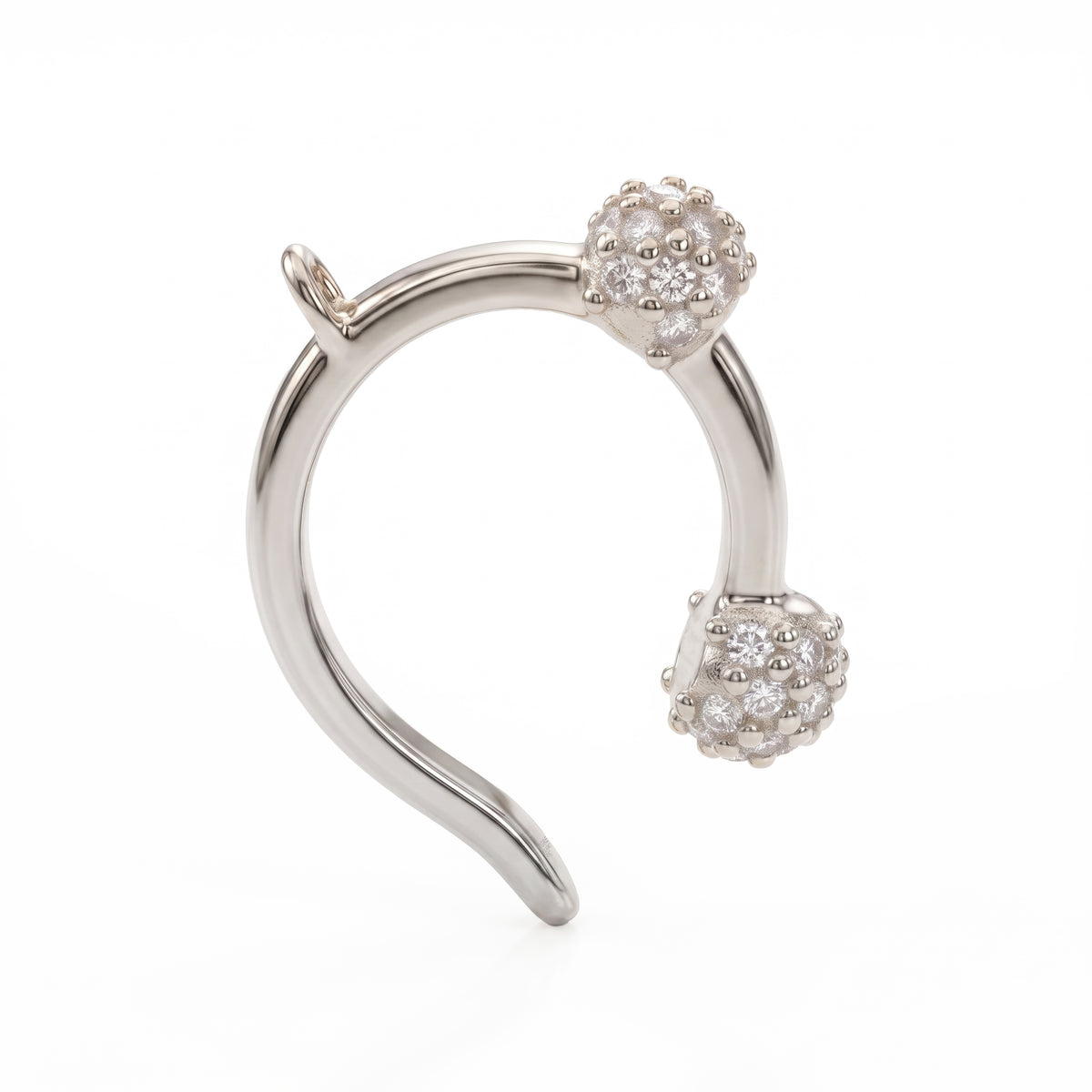 Boule White Gold Diamond Ear Cuff, 2 Motifs