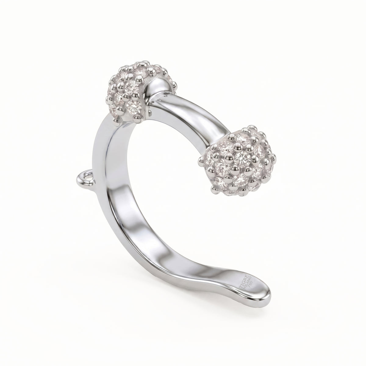 Boule White Gold Diamond Ear Cuff, 2 Motifs