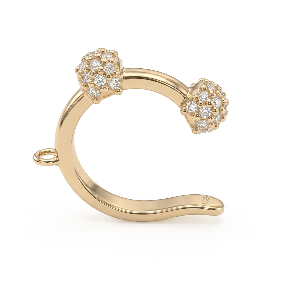 Boule Diamond Ear Cuff, 2 Motifs