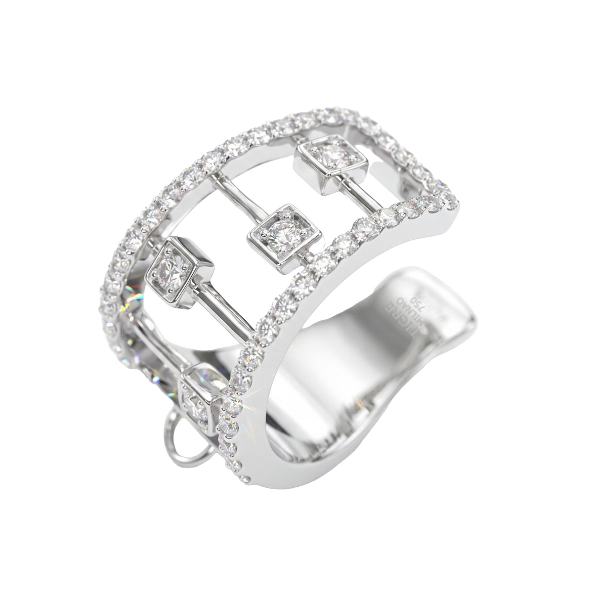 Prisma Square Diamond Ear Cuff