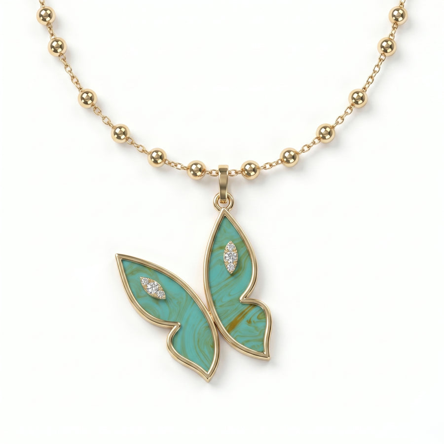 Farfalla Grand Turquoise Pendant Necklace