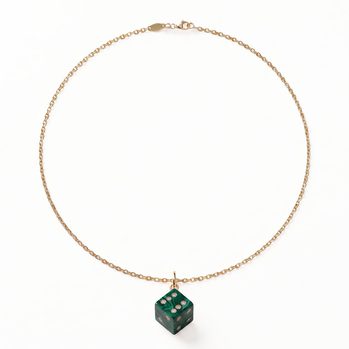 Dé Malachite Diamond Necklace