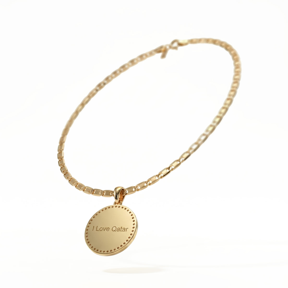 Qatar Rouge Enamel Pendant Necklace
