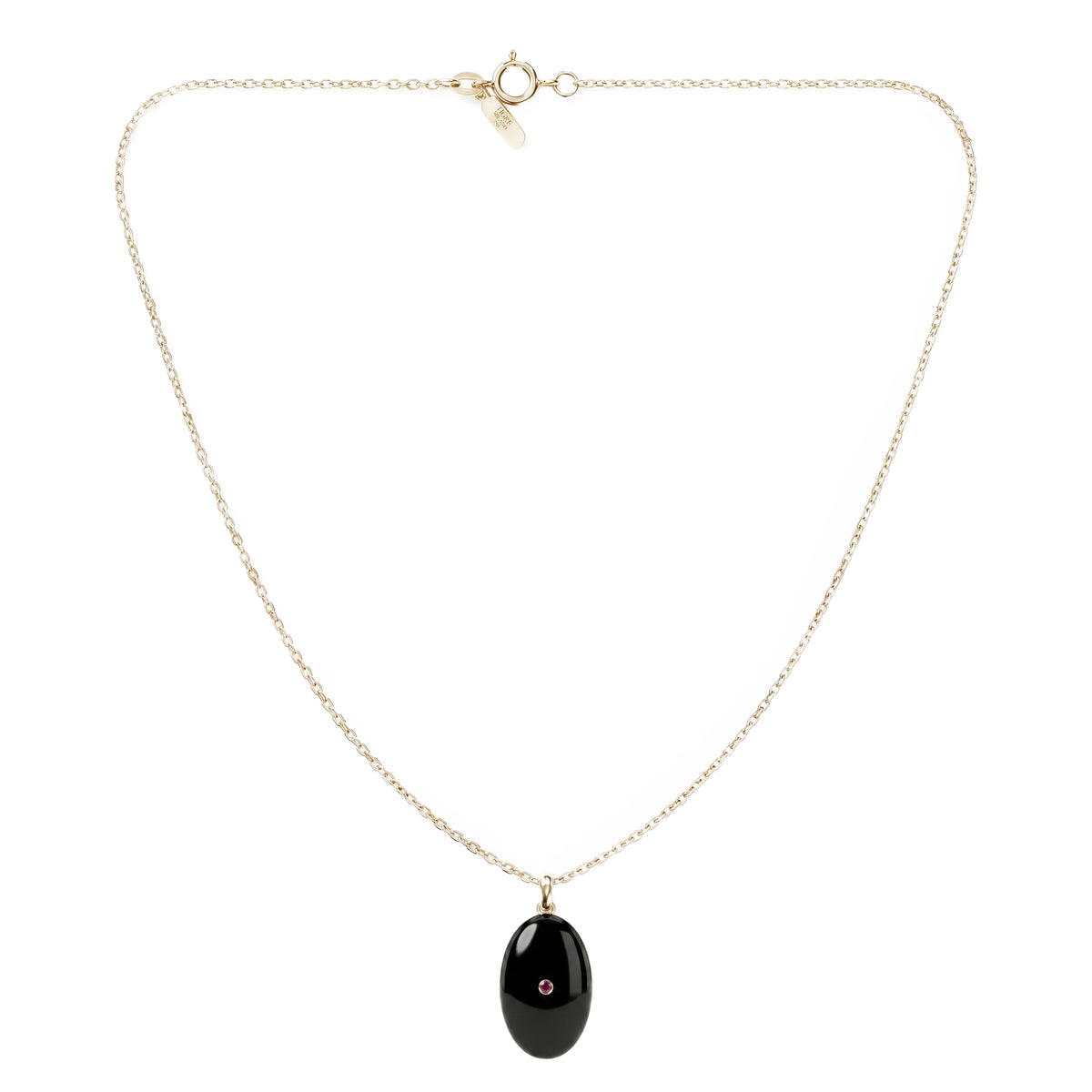 Noir Ovoid Hand-Cut Stone Necklace