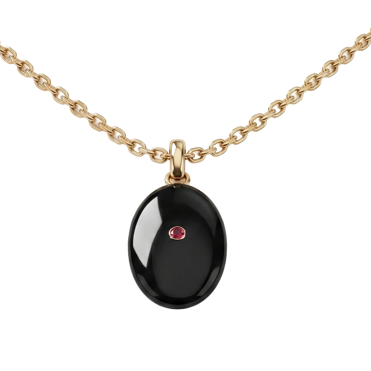 Noir Ovoid Hand-Cut Stone Necklace