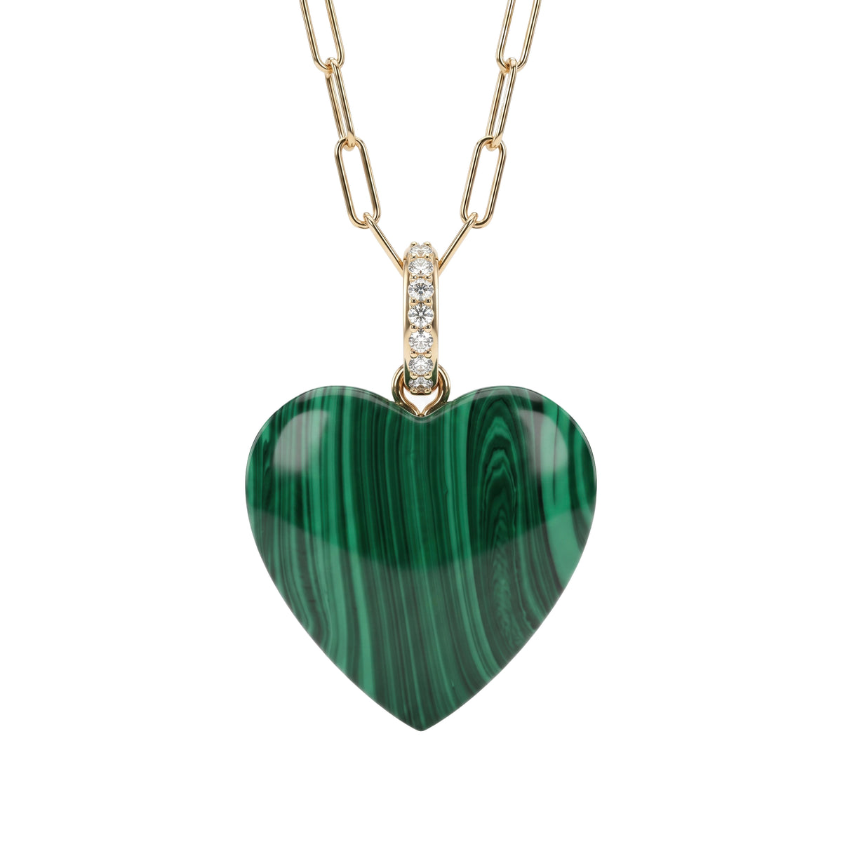 Malachite Heart Bead Necklace